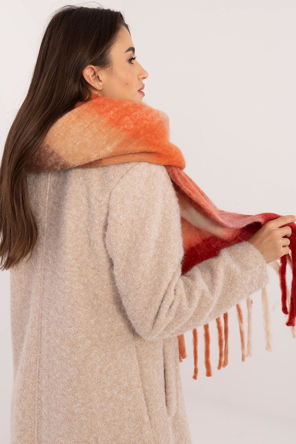 Women Check Pattern Scarf 217cm - ShalayeFashion