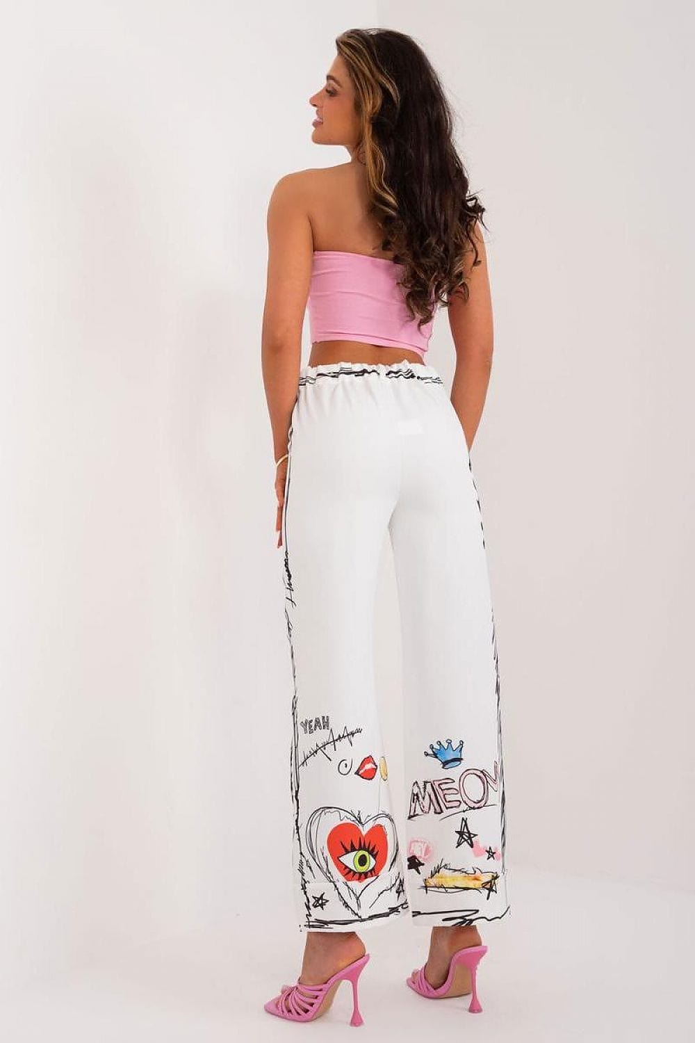 Women Colorful Print Pants Wide Leg - ShalayeFashion