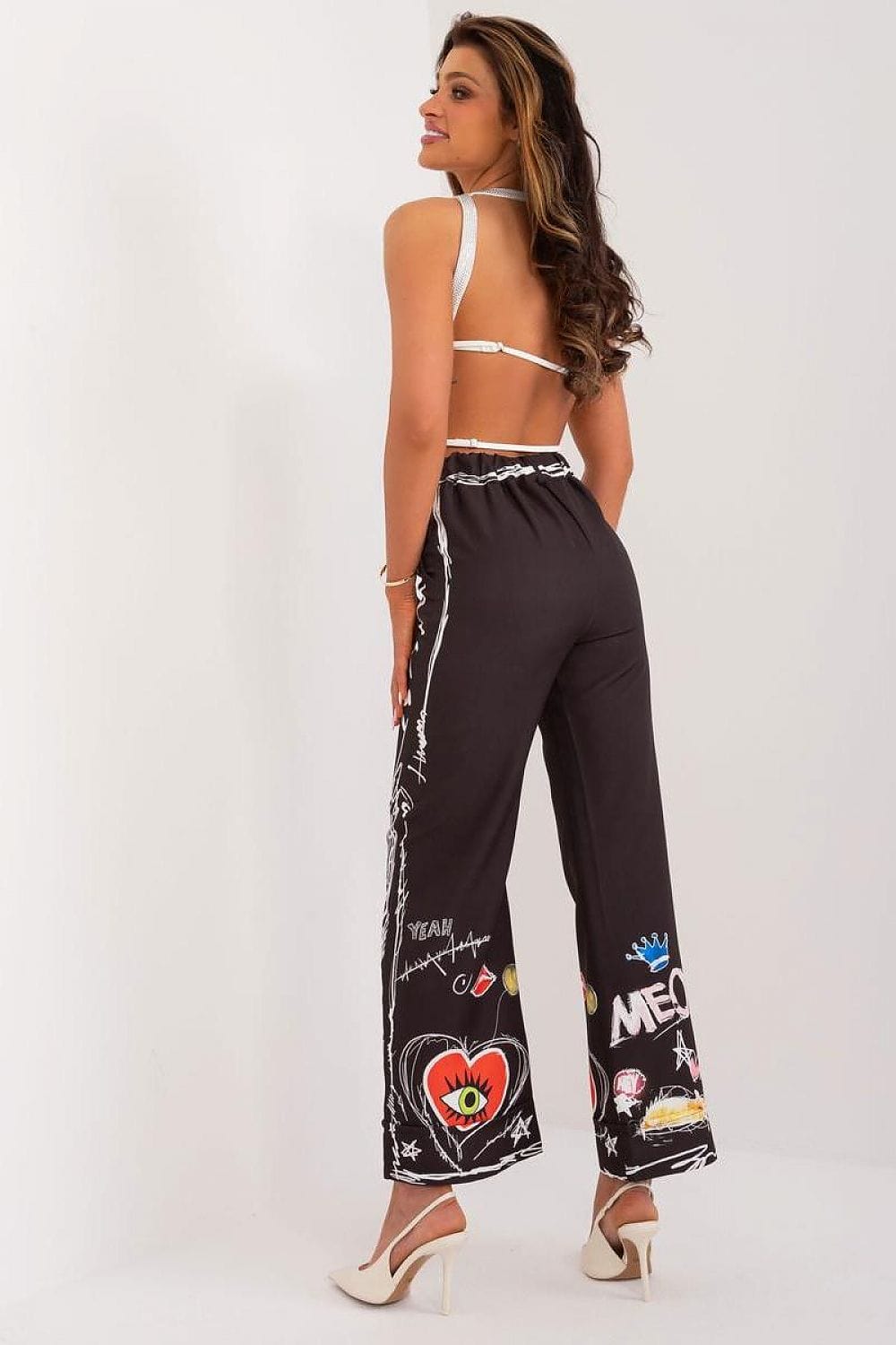 Women Colorful Print Pants Wide Leg - ShalayeFashion