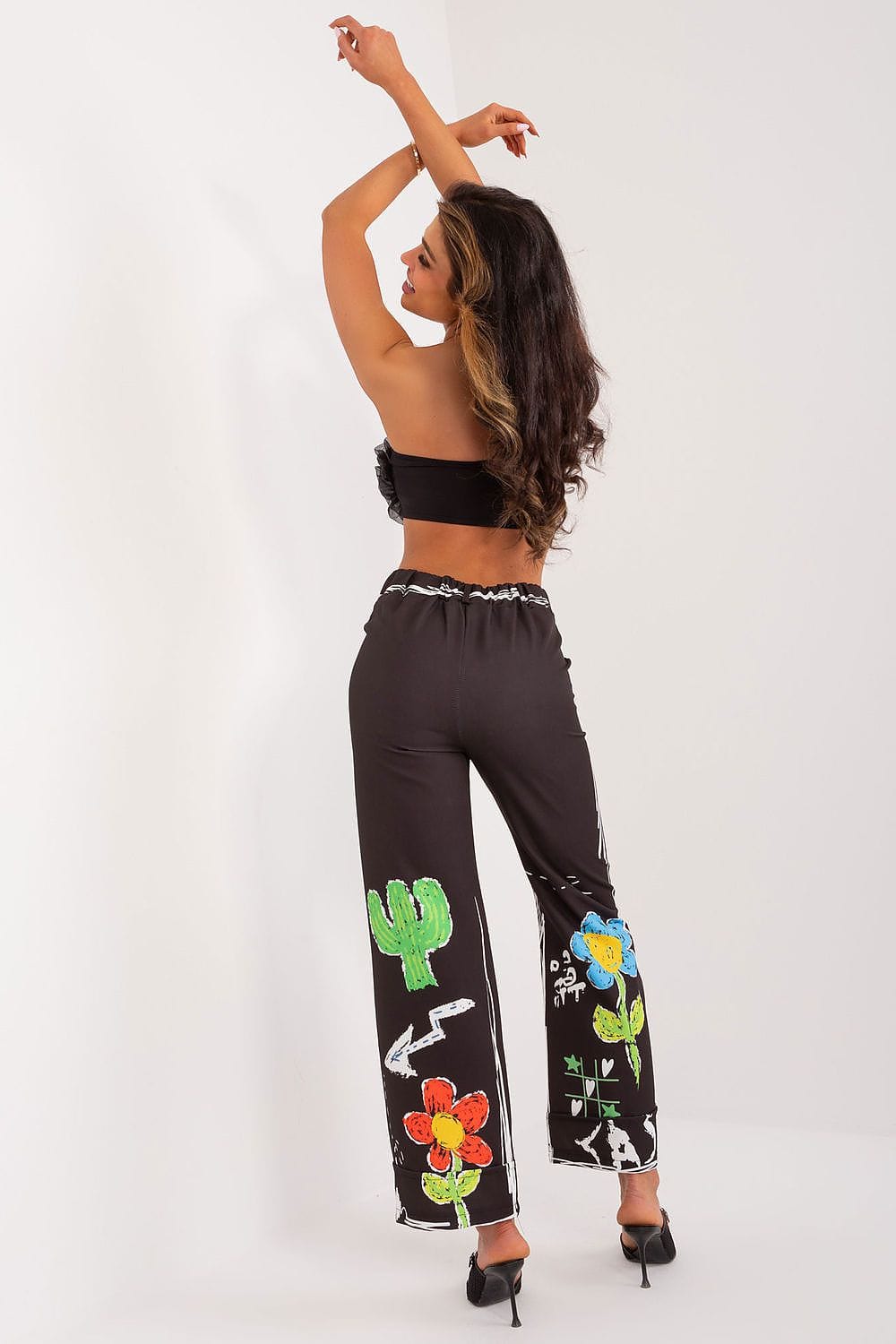 Women Colorful Print Pants Wide Leg - ShalayeFashion