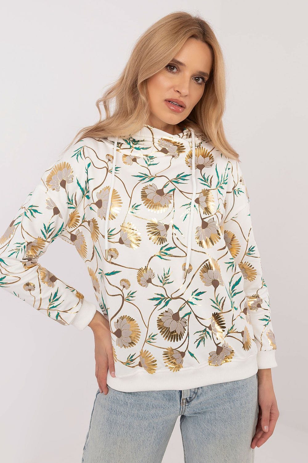Women Colorful Print Sweatshirt Cotton Hood - ShalayeFashion