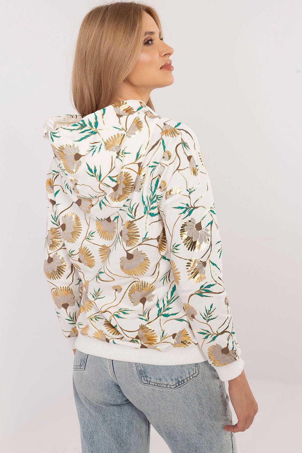 Women Colorful Print Sweatshirt Cotton Hood - ShalayeFashion