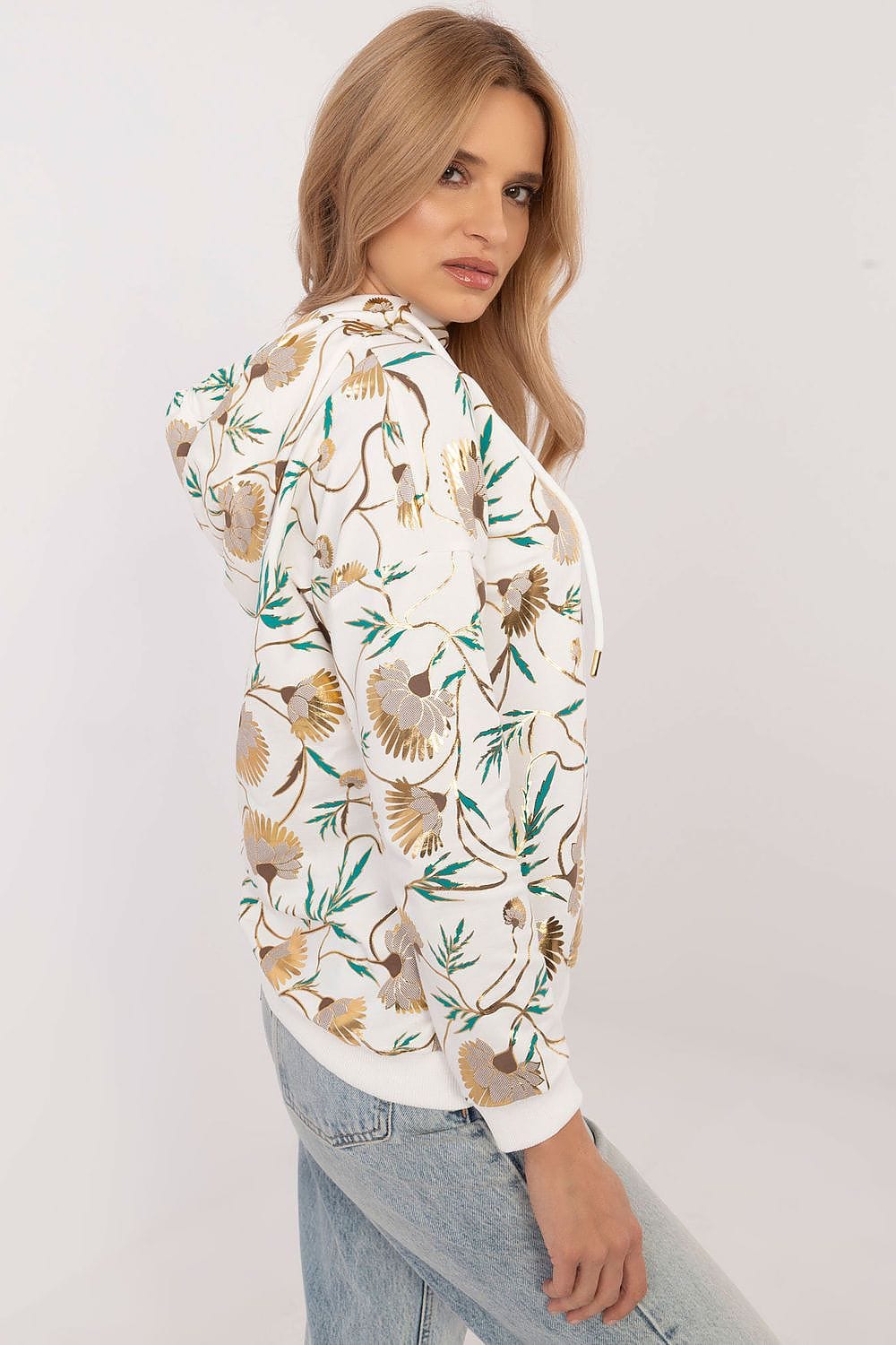 Women Colorful Print Sweatshirt Cotton Hood - ShalayeFashion
