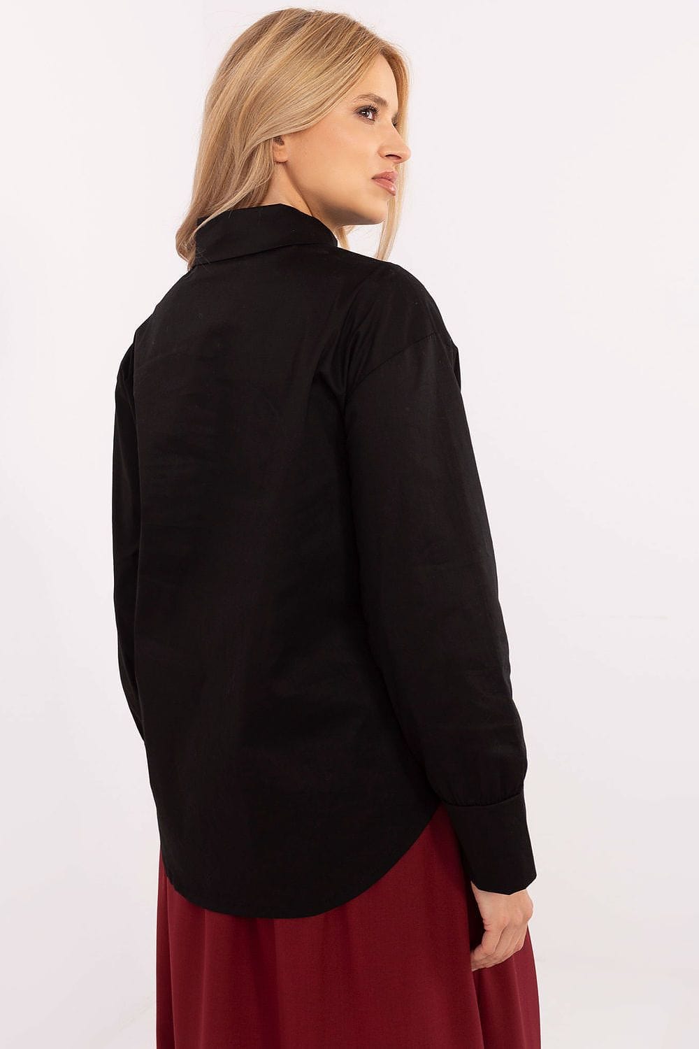 Women Cotton Shirt Decorative Buttons - ShalayeFashion