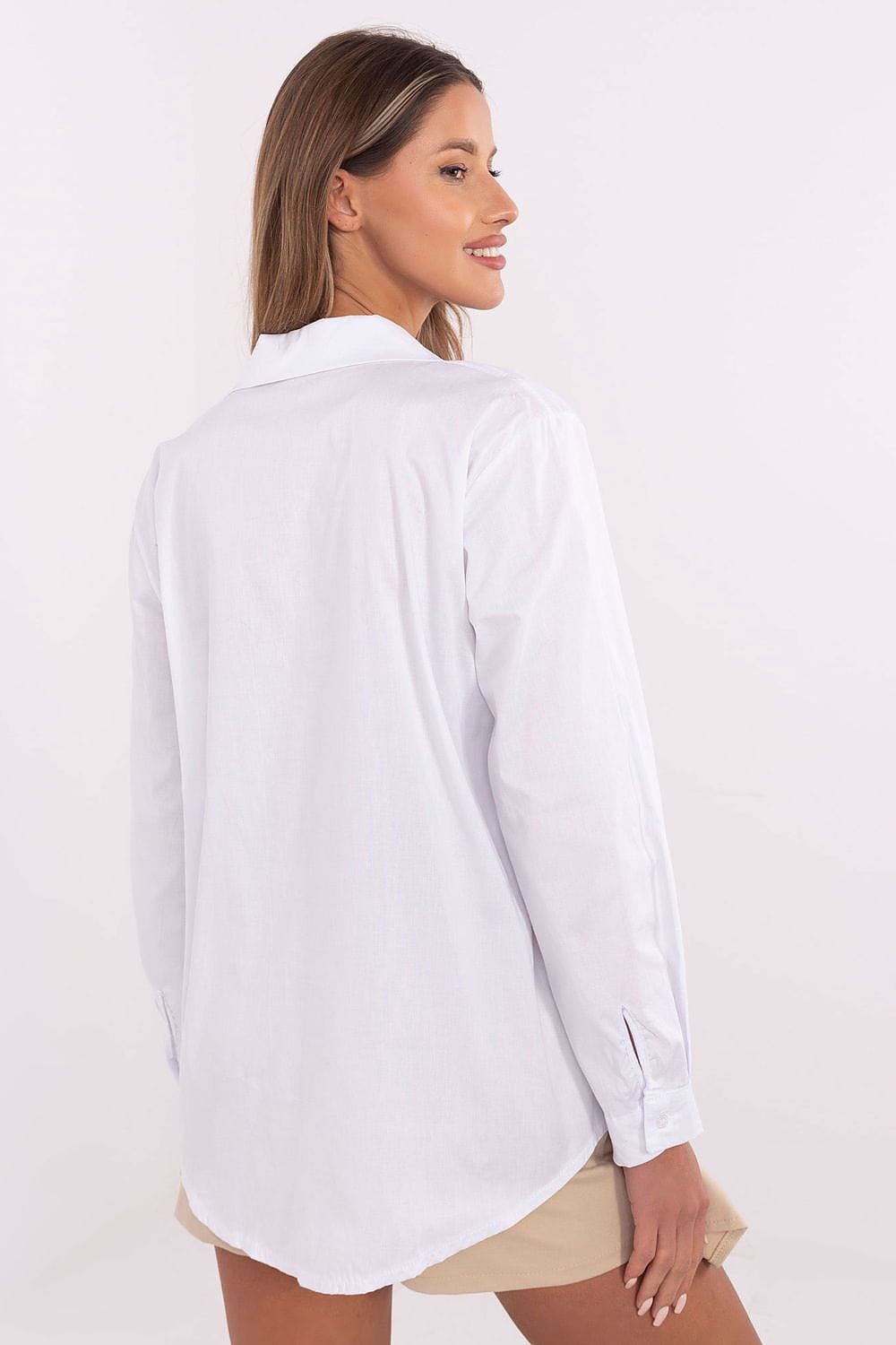 Women Cotton Shirt Detachable Brooch - ShalayeFashion