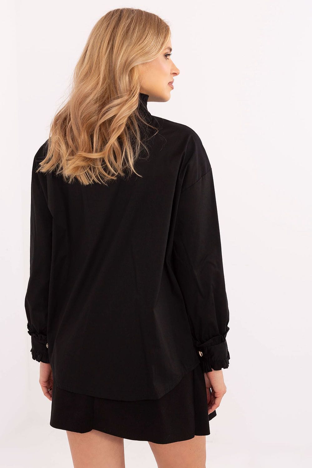 Women Cotton Shirt Ruffle Detail - ShalayeFashion