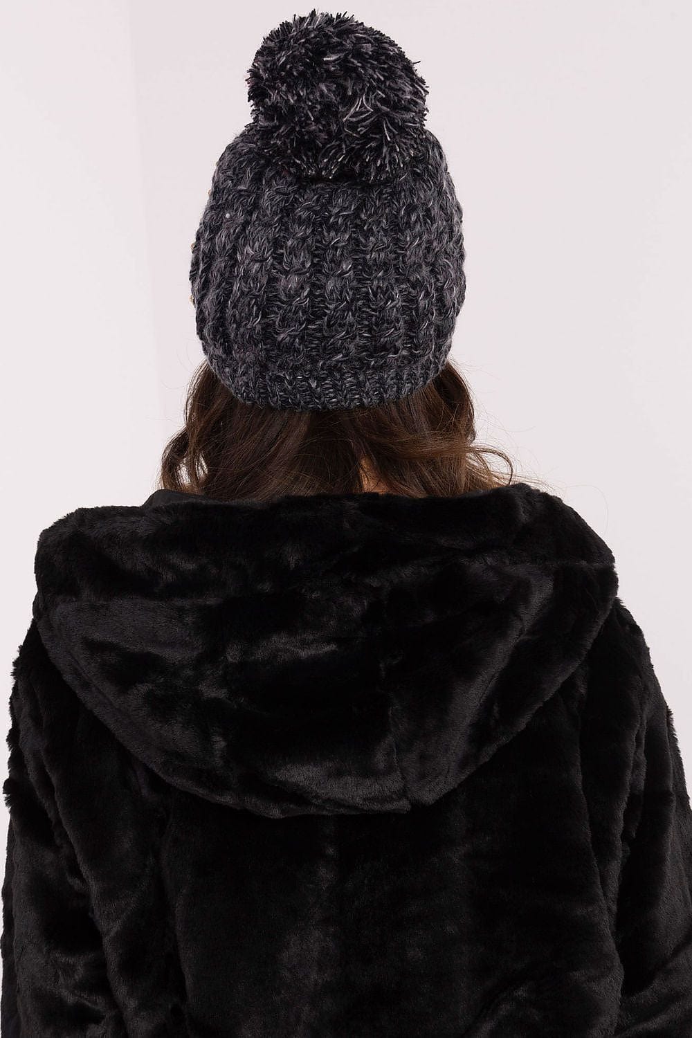 Women Elegant Beanie Rhinestone Pom - ShalayeFashion