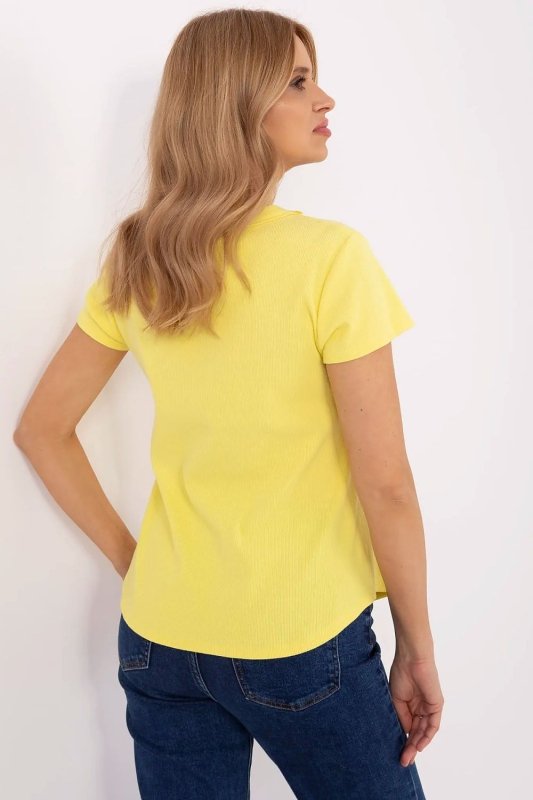 Women Fitted Blouse V Neck Ribbed - ShalayeFashion