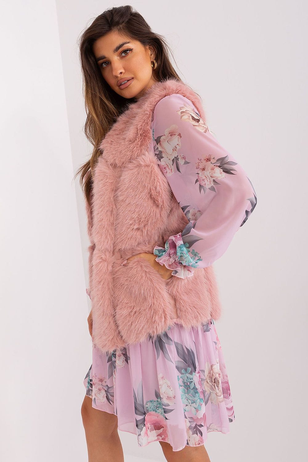 Women Fur Vest Sleeveless Pockets - ShalayeFashion