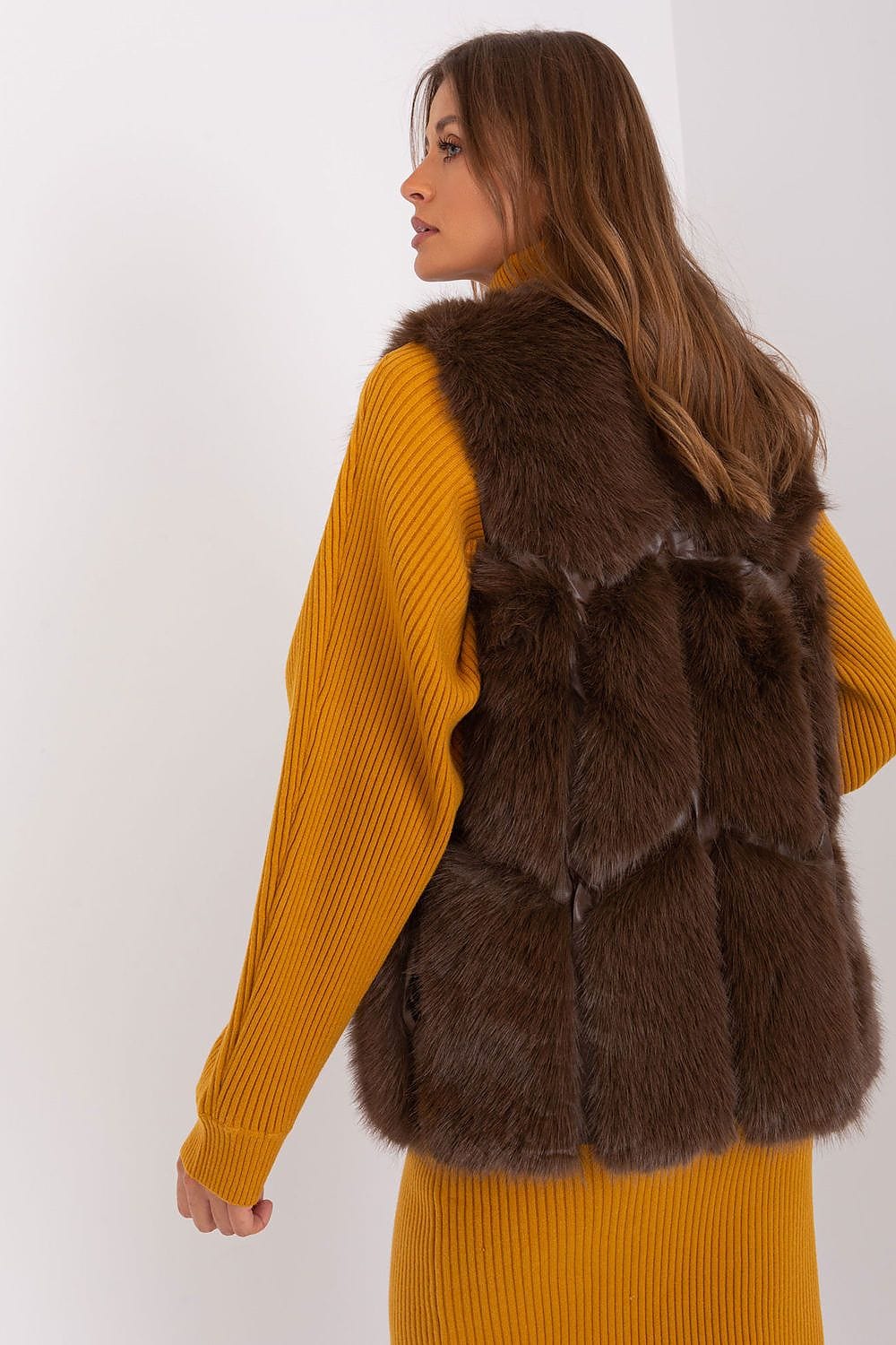 Women Fur Vest Sleeveless Pockets - ShalayeFashion
