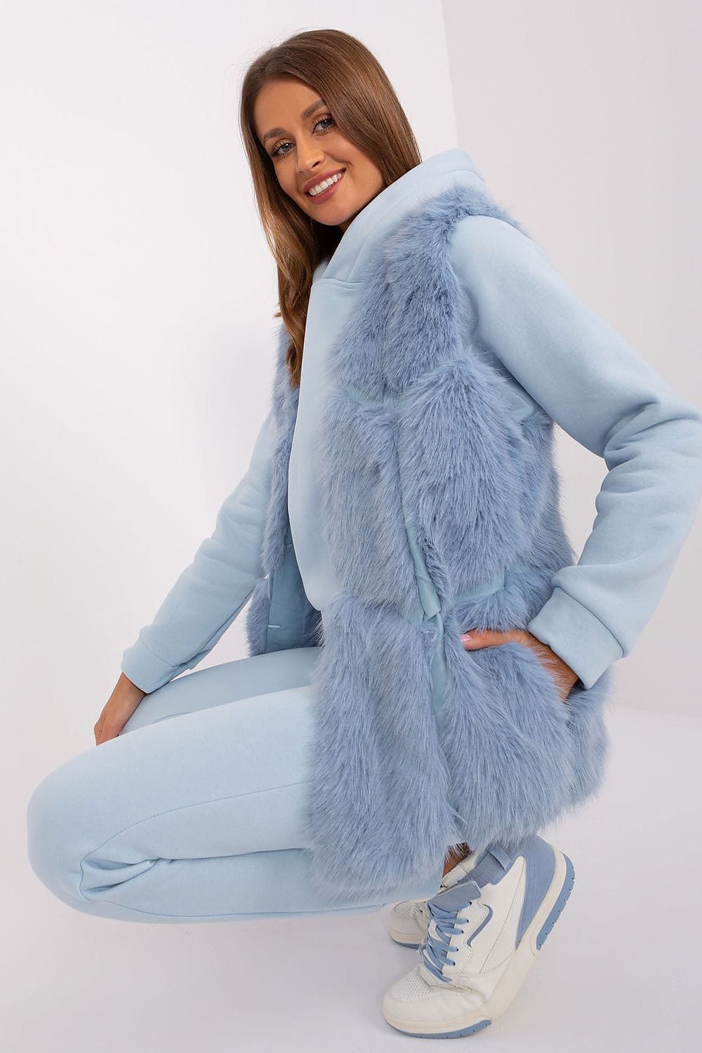Women Fur Vest Sleeveless Pockets - ShalayeFashion
