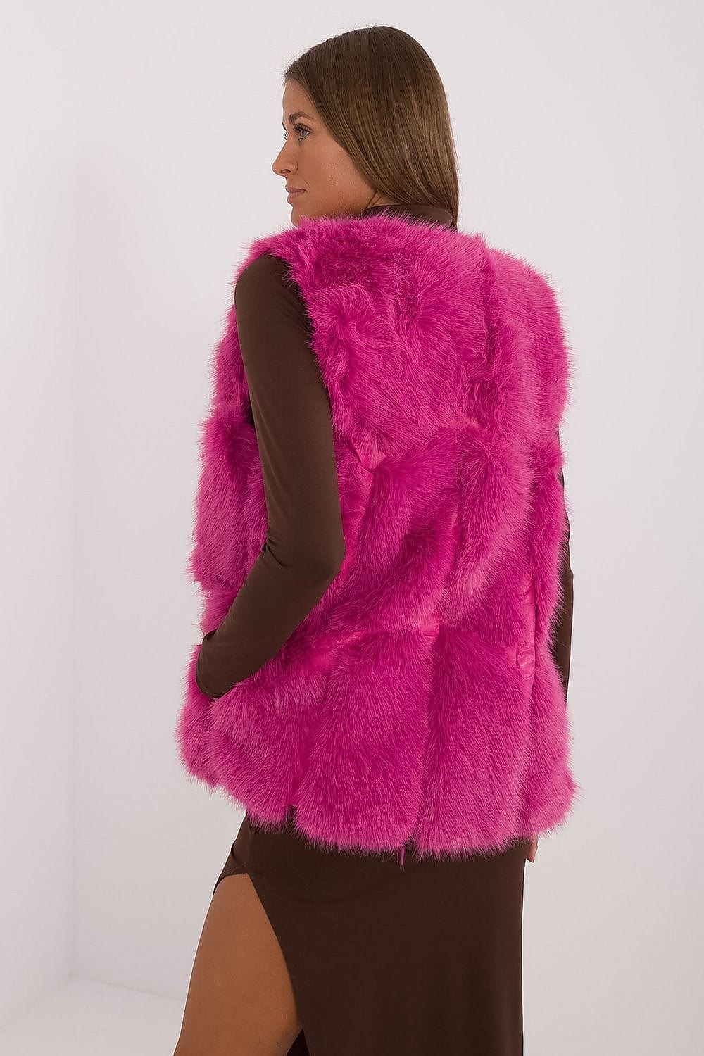 Women Fur Vest Sleeveless Pockets - ShalayeFashion