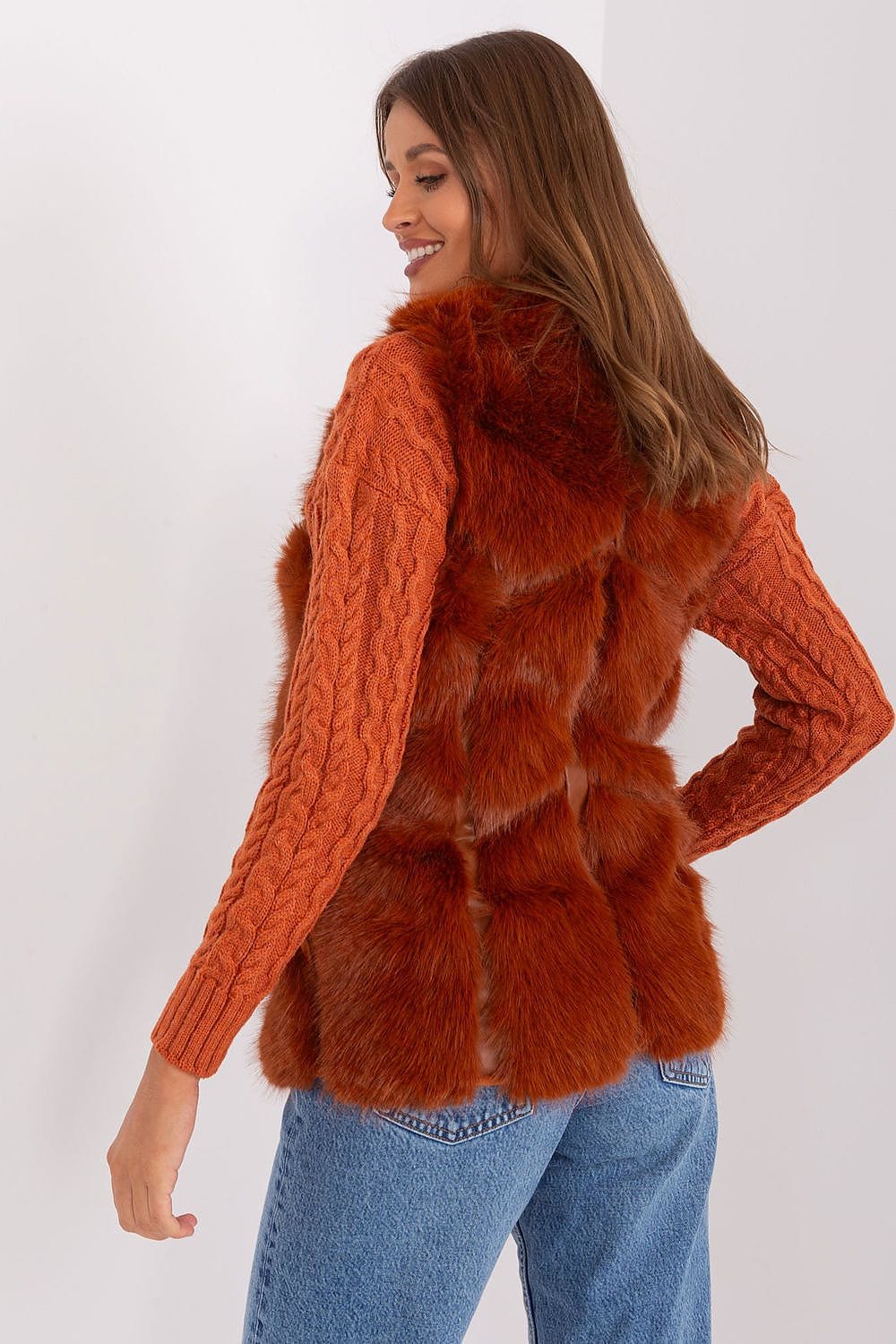Women Fur Vest Sleeveless Pockets - ShalayeFashion