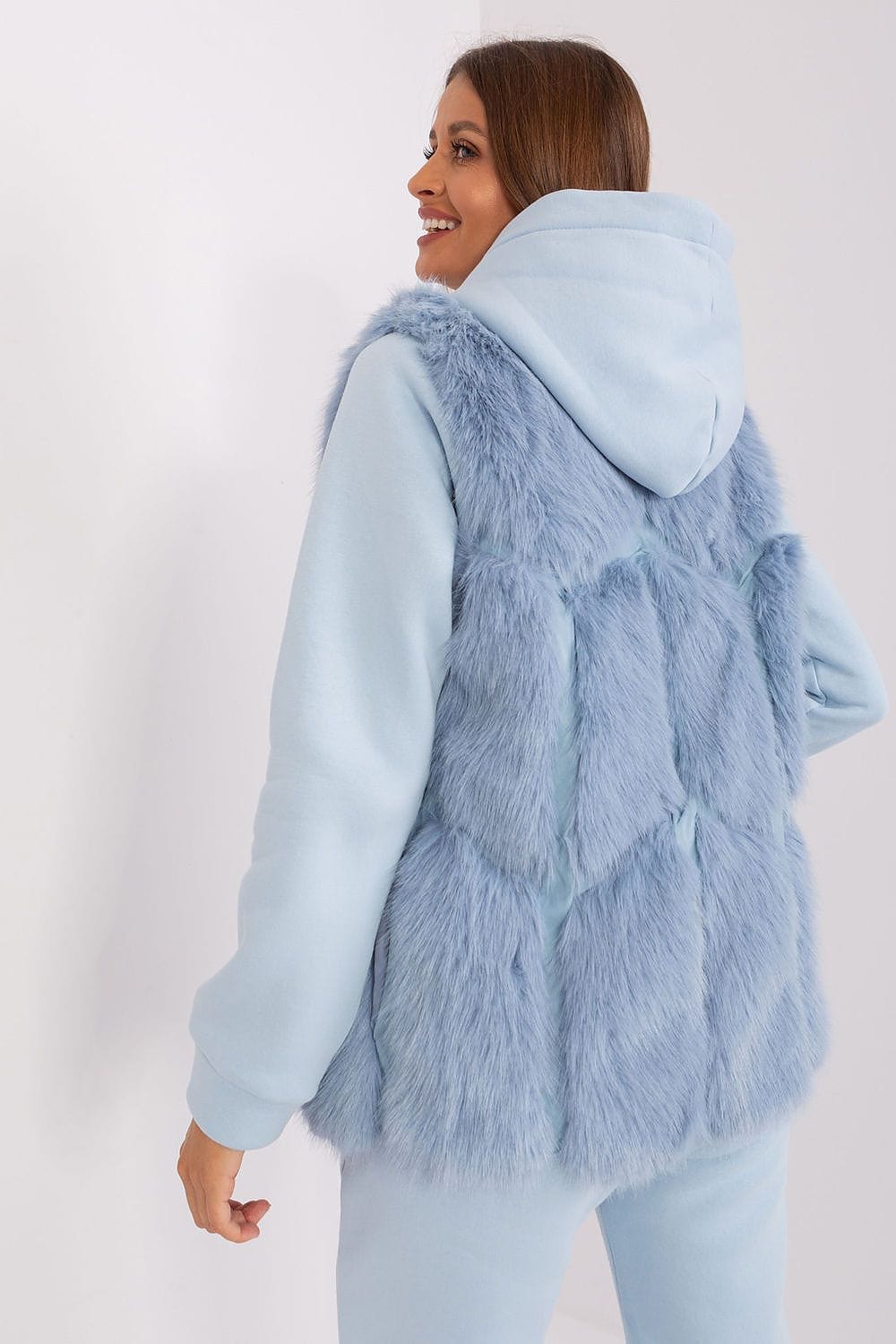 Women Fur Vest Sleeveless Pockets - ShalayeFashion