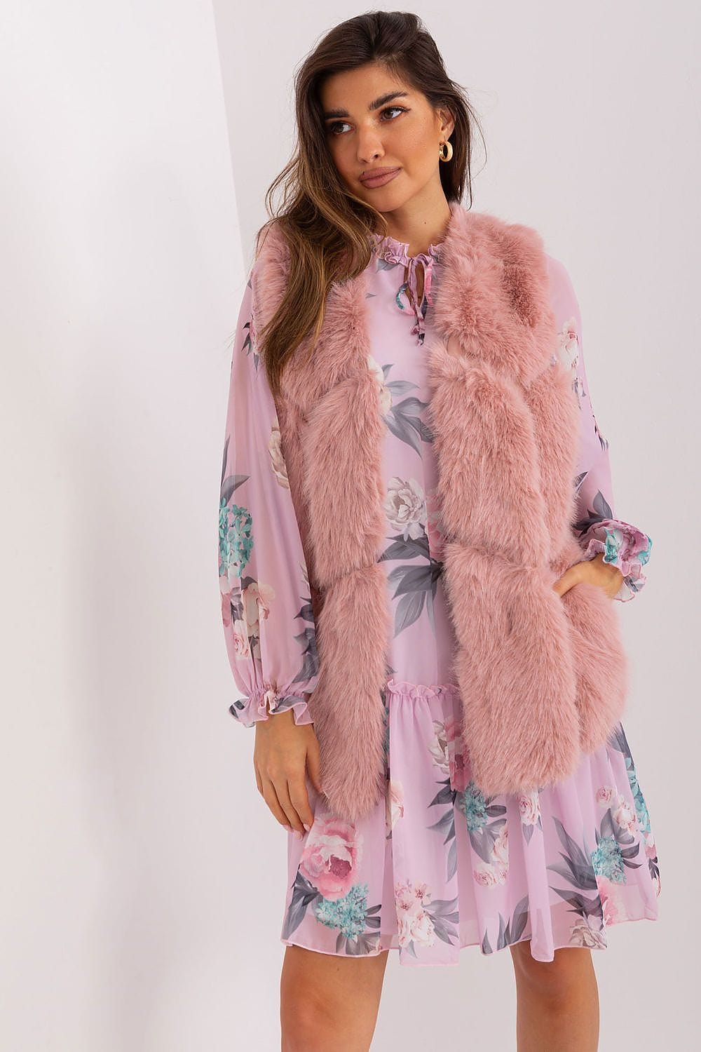 Women Fur Vest Sleeveless Pockets - ShalayeFashion