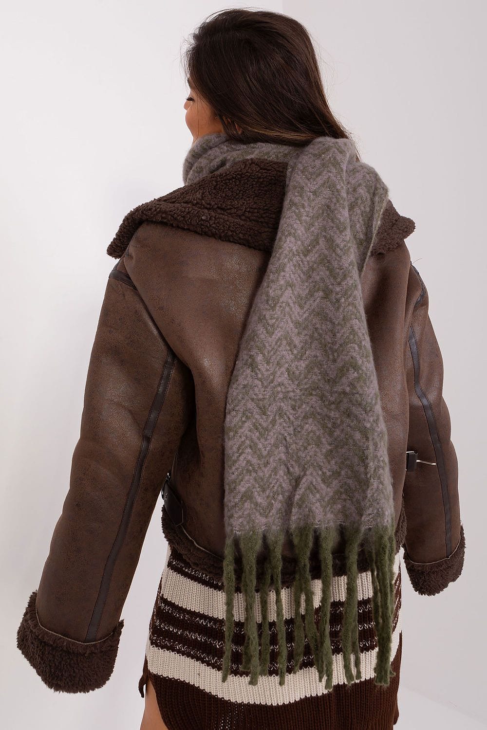 Women Geometric Scarf Tassels Long - ShalayeFashion