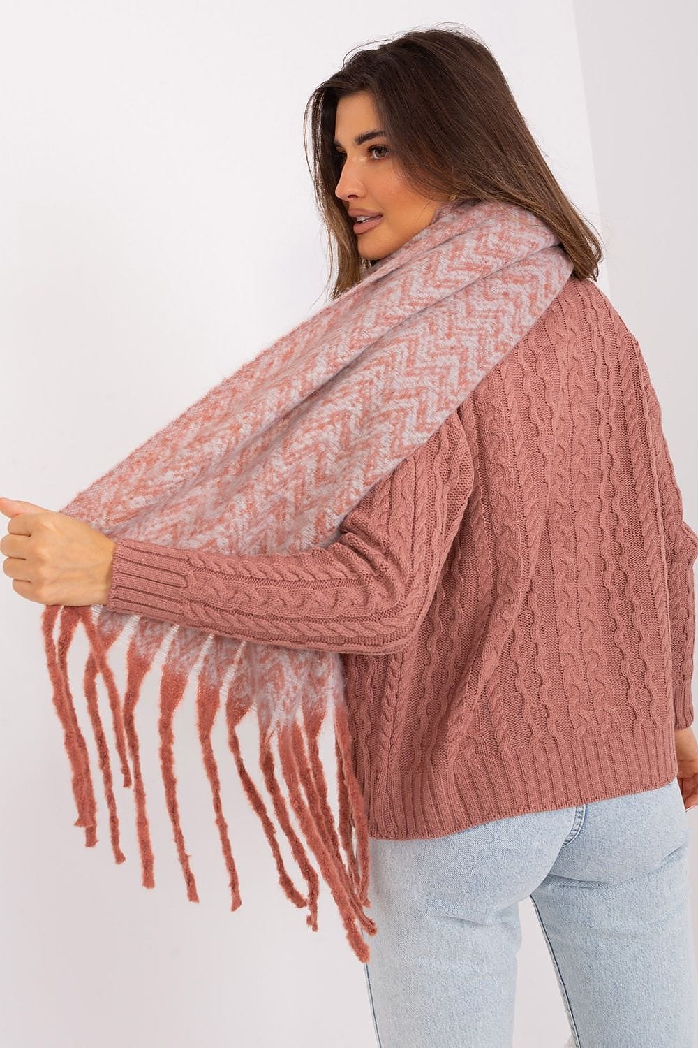 Women Geometric Scarf Tassels Long - ShalayeFashion