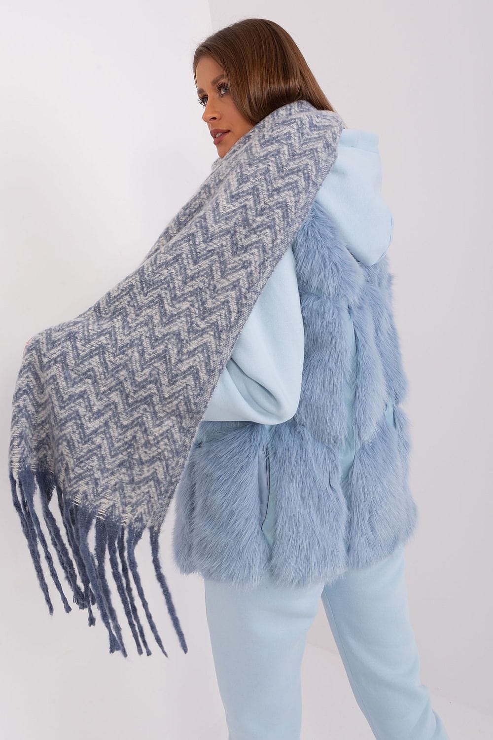 Women Geometric Scarf Tassels Long - ShalayeFashion