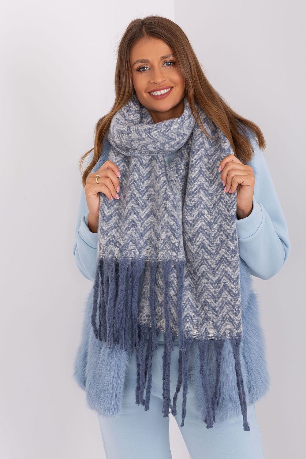 Women Geometric Scarf Tassels Long - ShalayeFashion