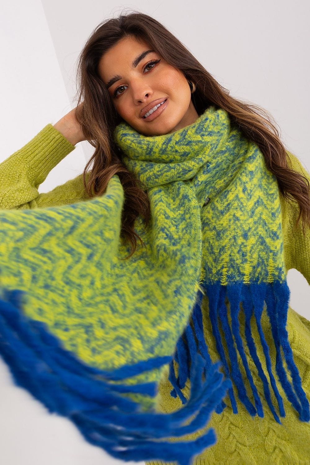 Women Geometric Scarf Tassels Long - ShalayeFashion