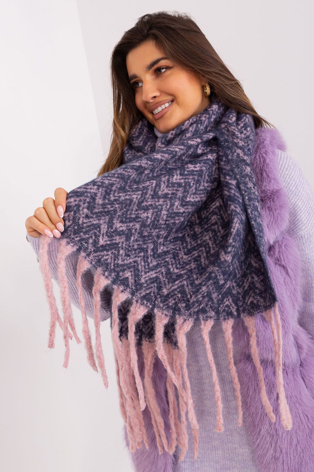Women Geometric Scarf Tassels Long - ShalayeFashion