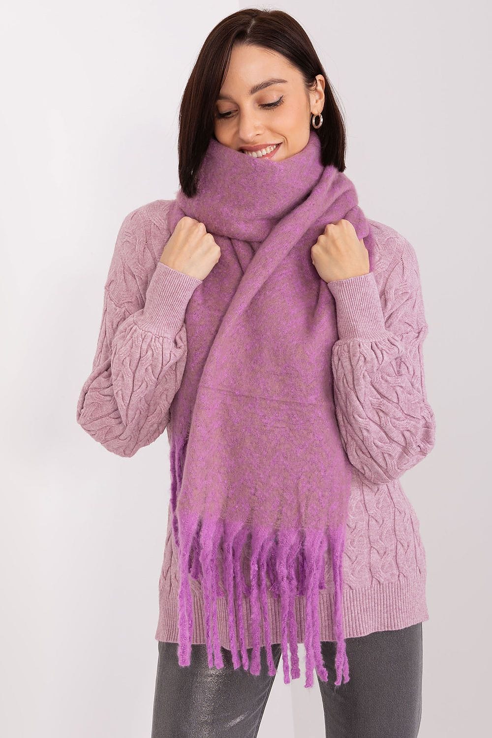 Women Geometric Scarf Tassels Long - ShalayeFashion