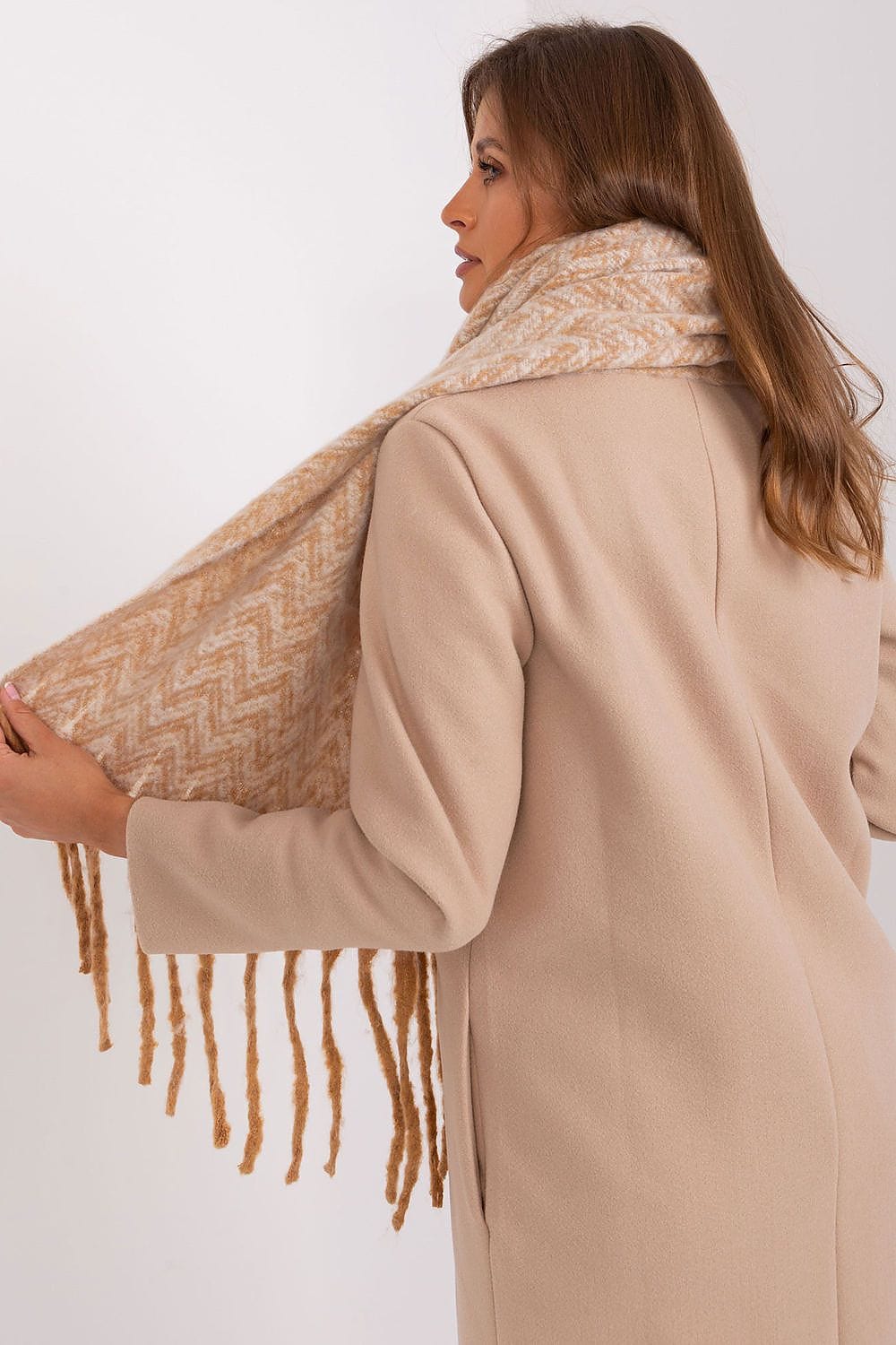 Women Geometric Scarf Tassels Long - ShalayeFashion