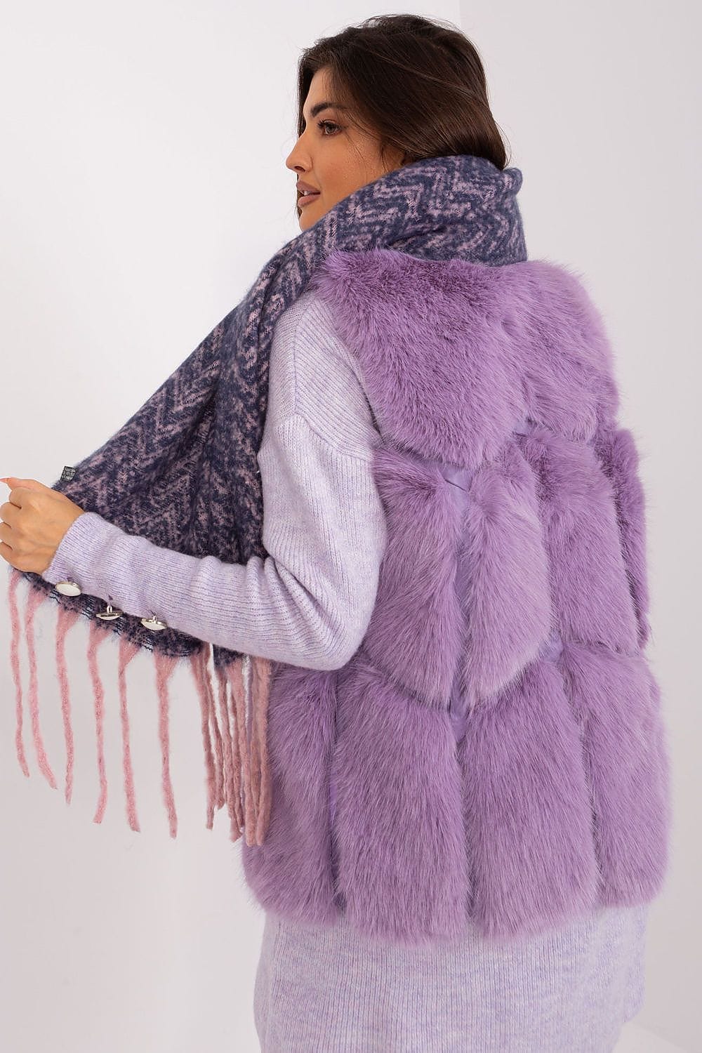 Women Geometric Scarf Tassels Long - ShalayeFashion