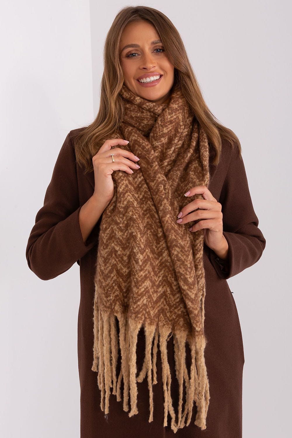 Women Geometric Scarf Tassels Long - ShalayeFashion
