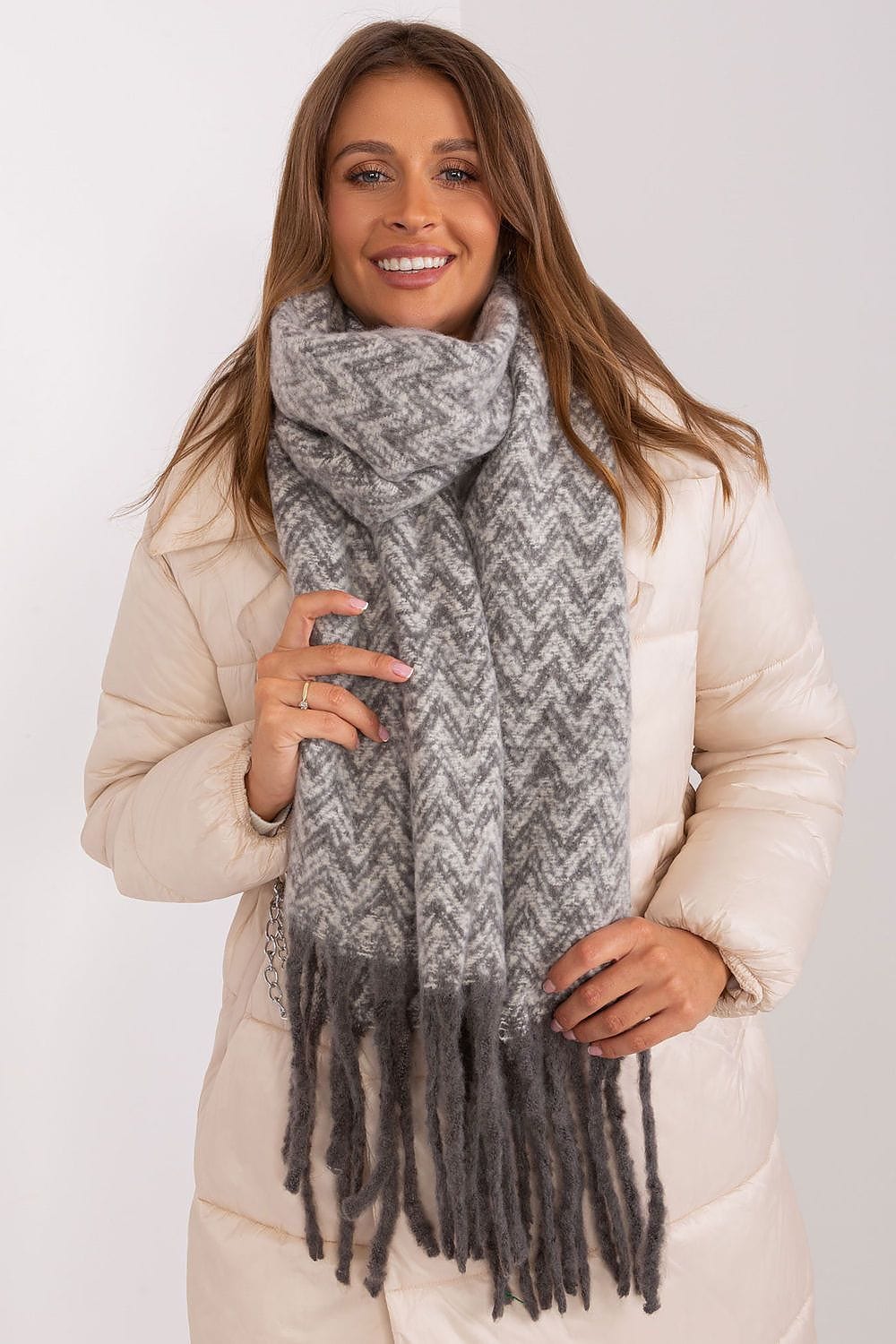 Women Geometric Scarf Tassels Long - ShalayeFashion
