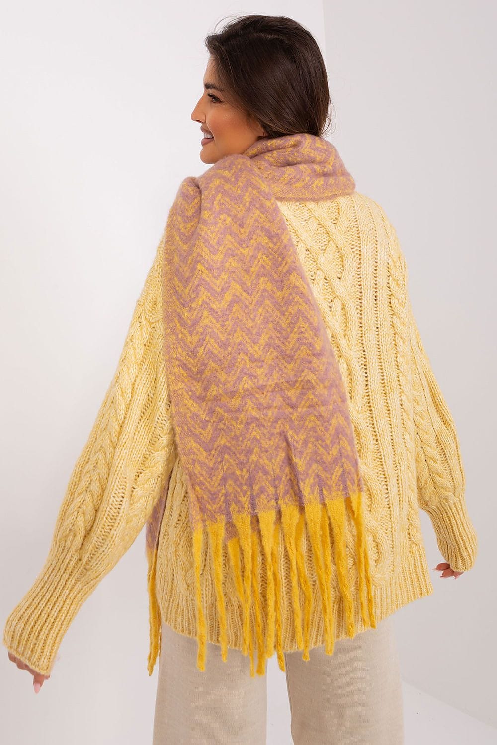 Women Geometric Scarf Tassels Long - ShalayeFashion