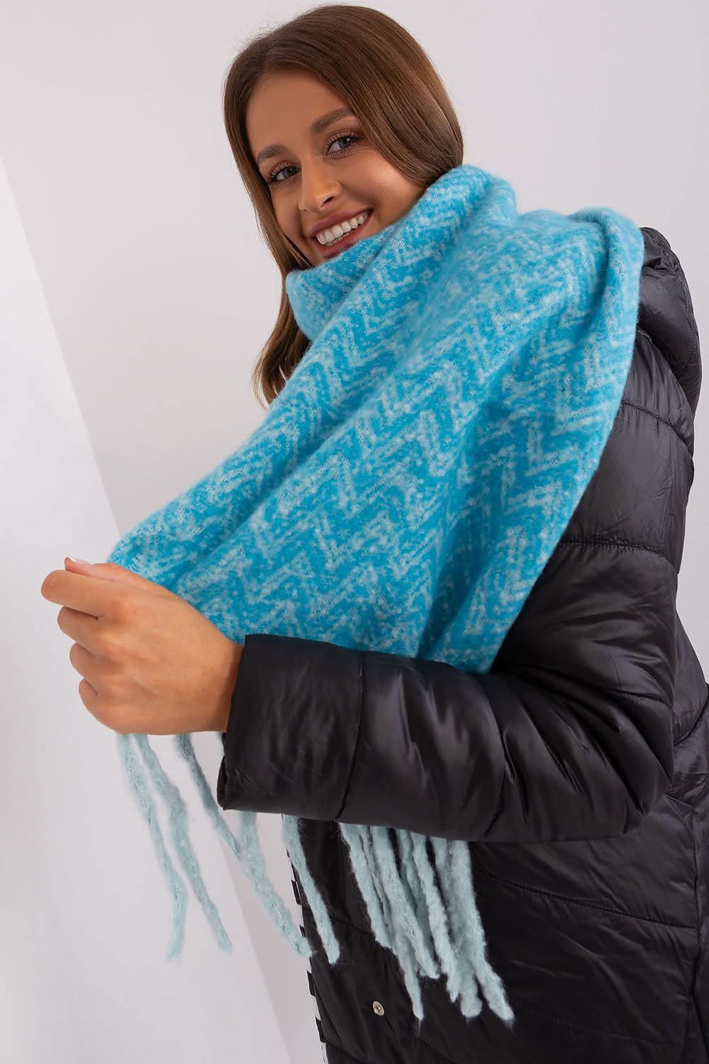 Women Geometric Scarf Tassels Long - ShalayeFashion