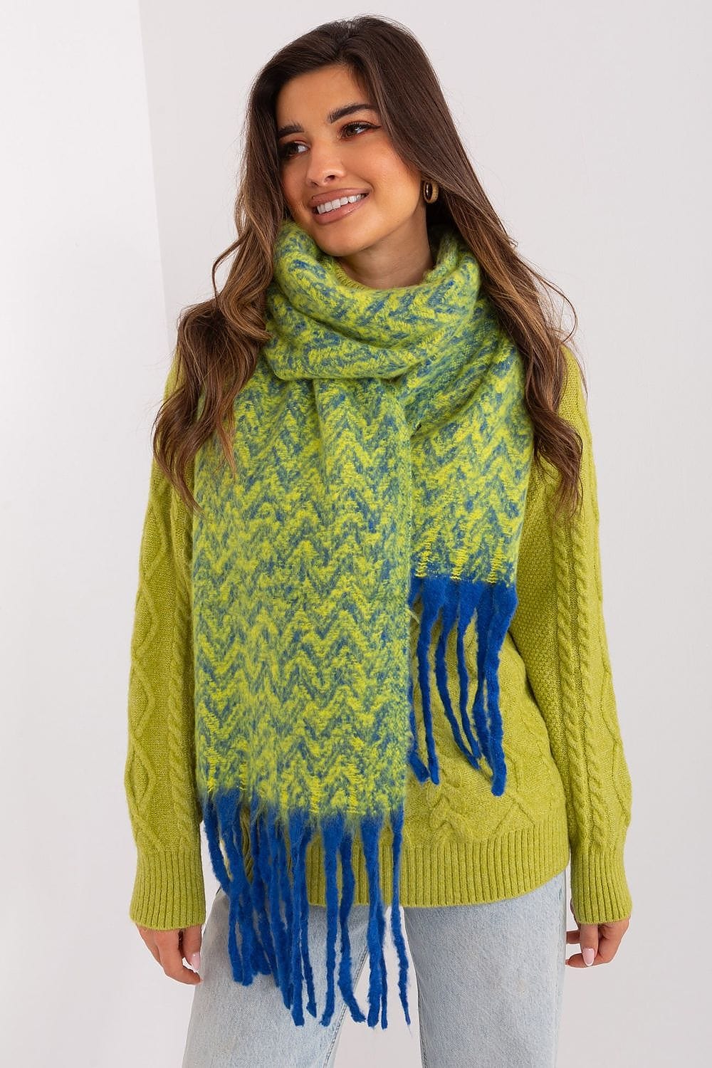 Women Geometric Scarf Tassels Long - ShalayeFashion