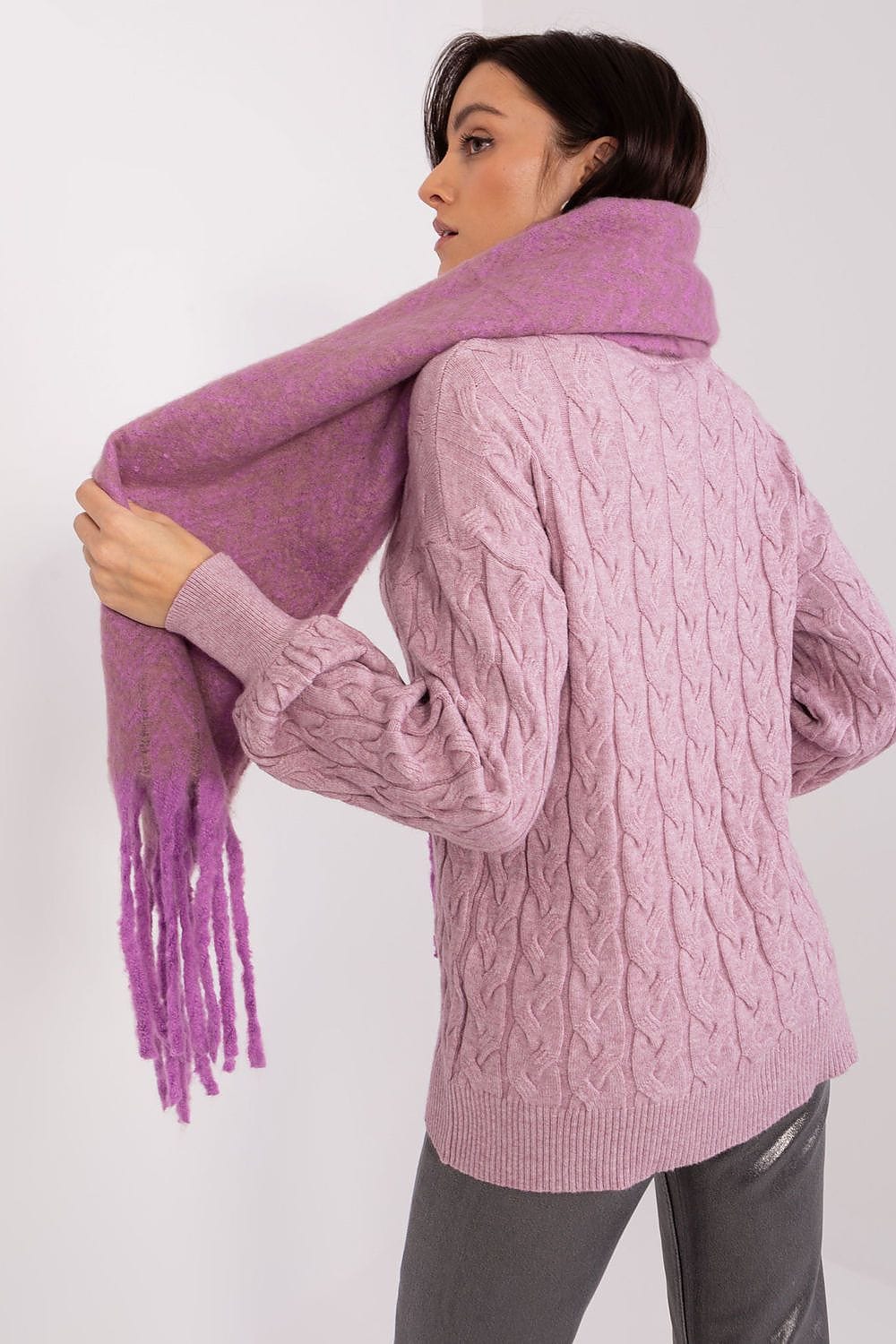 Women Geometric Scarf Tassels Long - ShalayeFashion