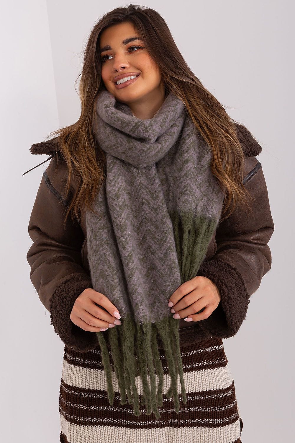 Women Geometric Scarf Tassels Long - ShalayeFashion