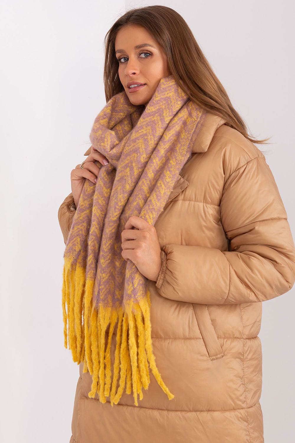 Women Geometric Scarf Tassels Long - ShalayeFashion