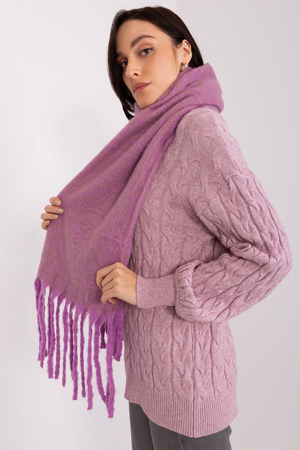 Women Geometric Scarf Tassels Long - ShalayeFashion