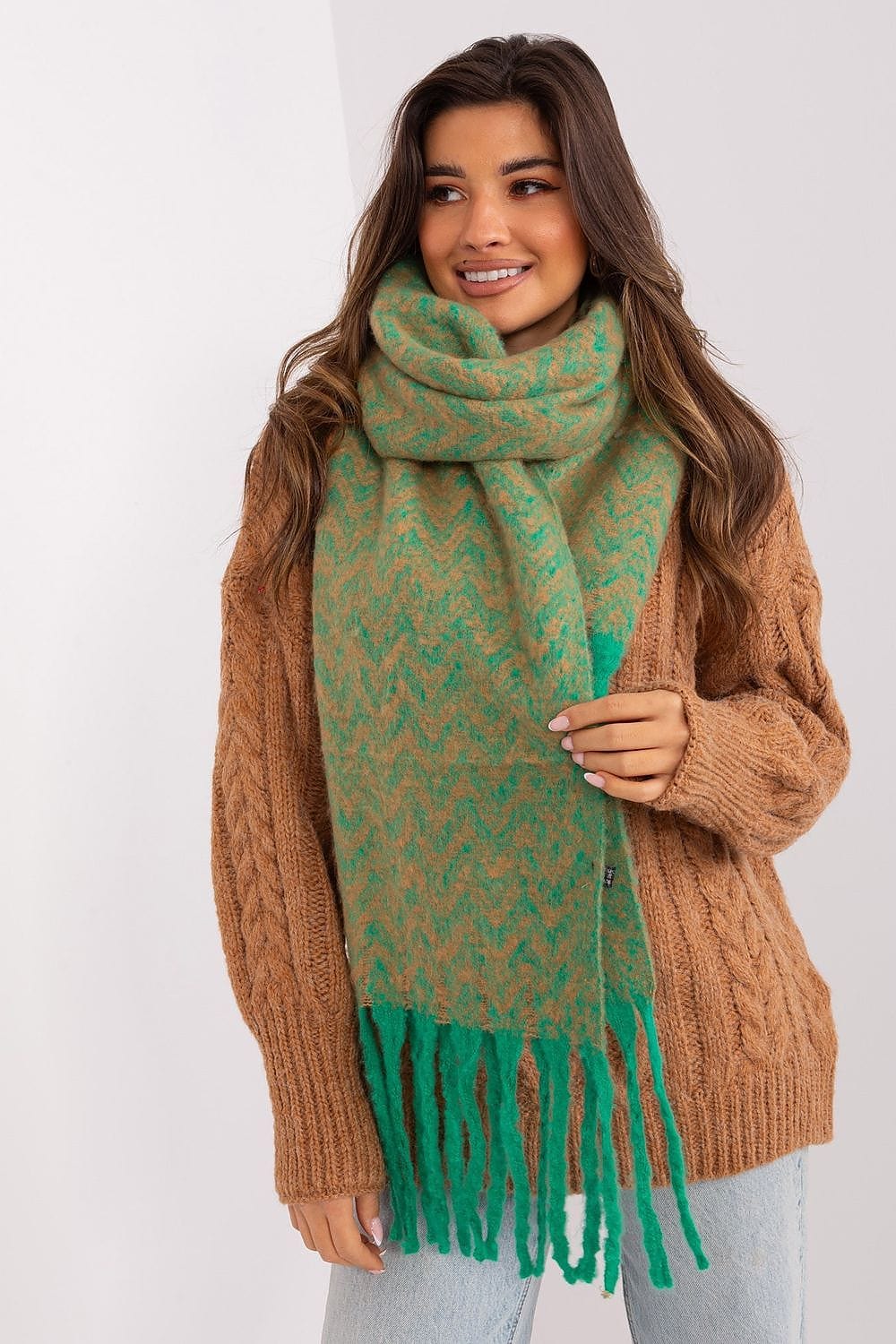 Women Geometric Scarf Tassels Long - ShalayeFashion