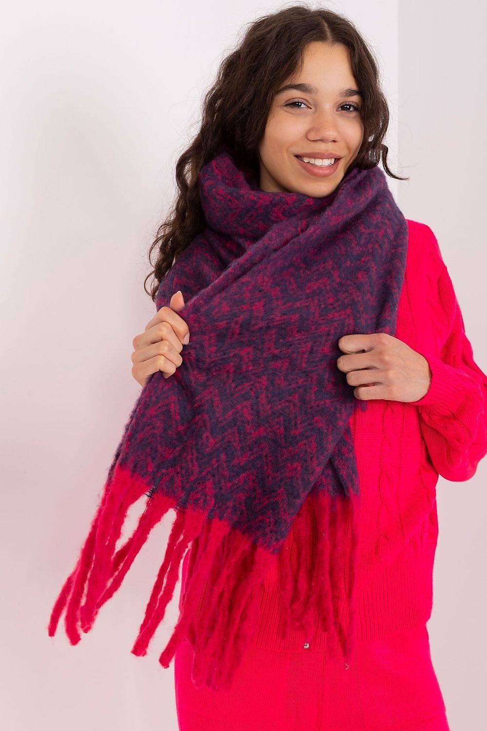 Women Geometric Scarf Tassels Long - ShalayeFashion