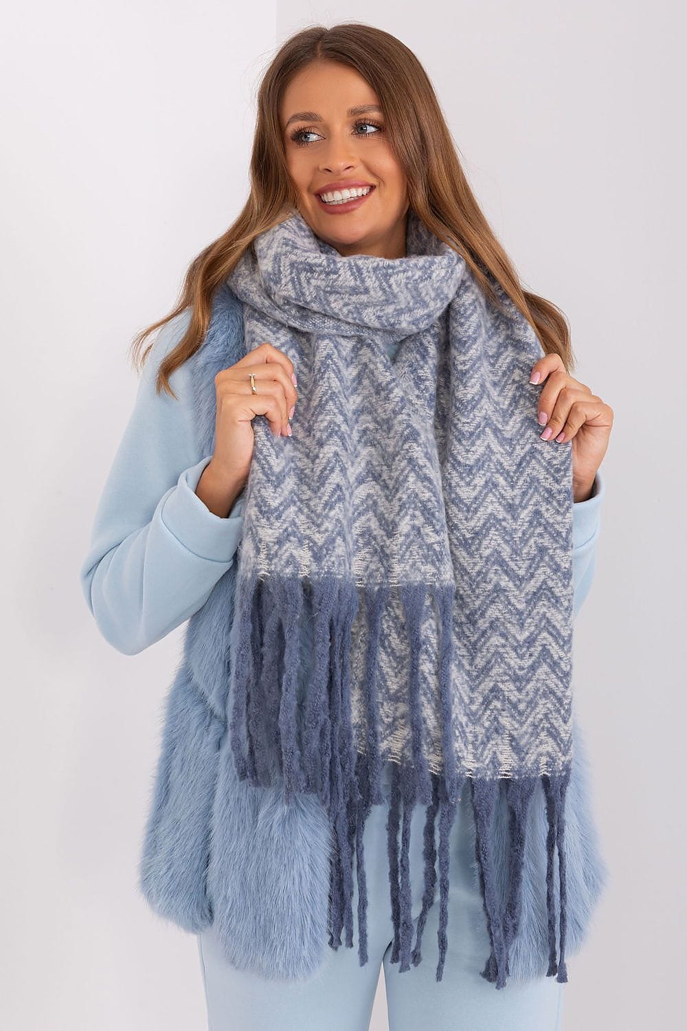 Women Geometric Scarf Tassels Long - ShalayeFashion
