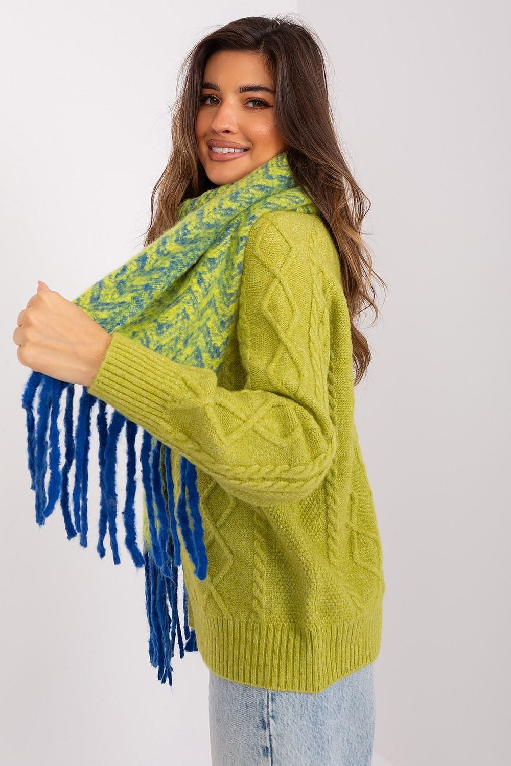 Women Geometric Scarf Tassels Long - ShalayeFashion