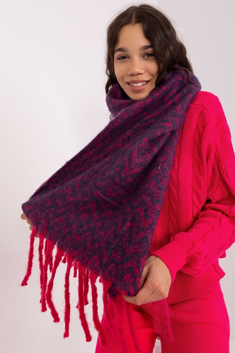 Women Geometric Scarf Tassels Long - ShalayeFashion