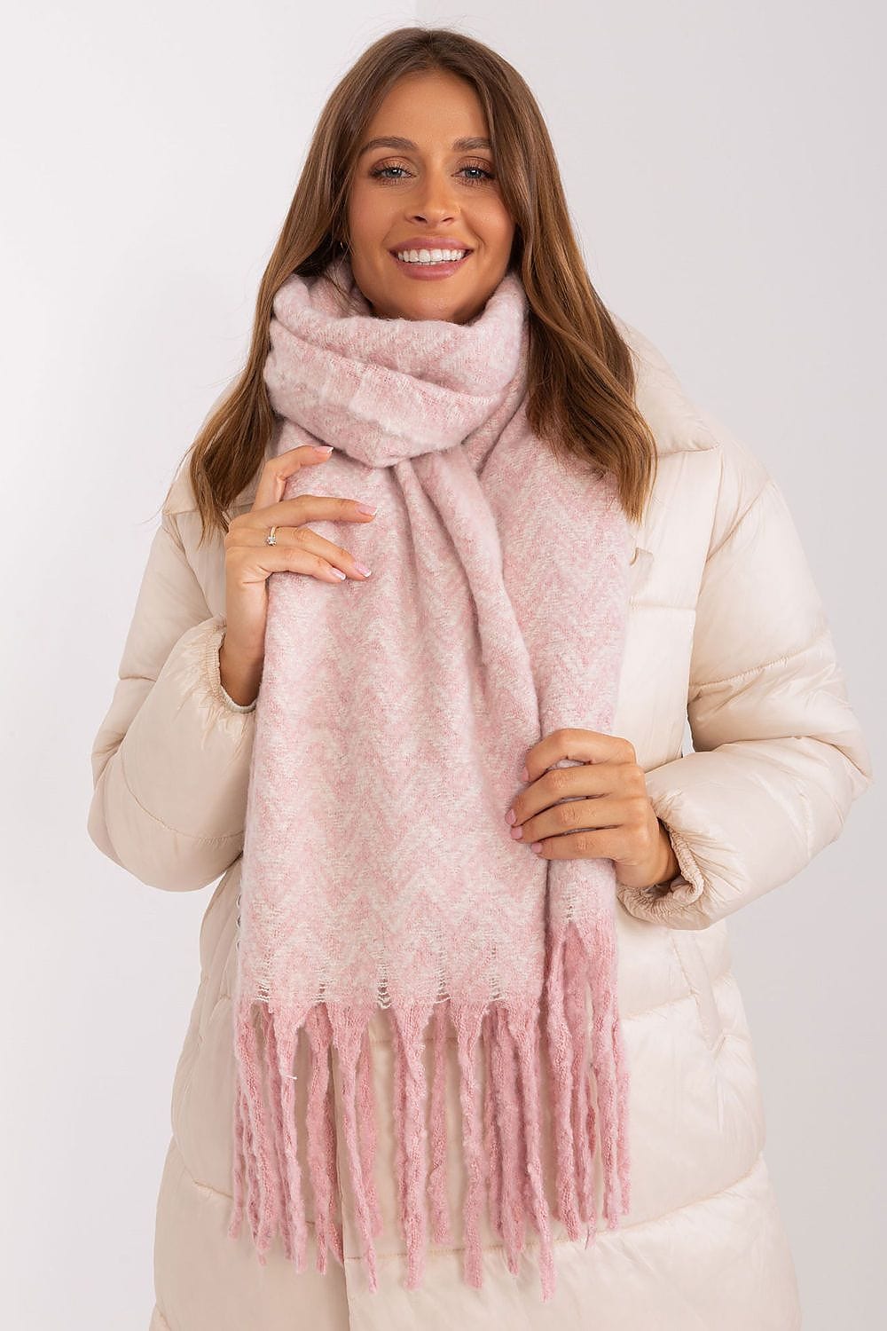 Women Geometric Scarf Tassels Long - ShalayeFashion