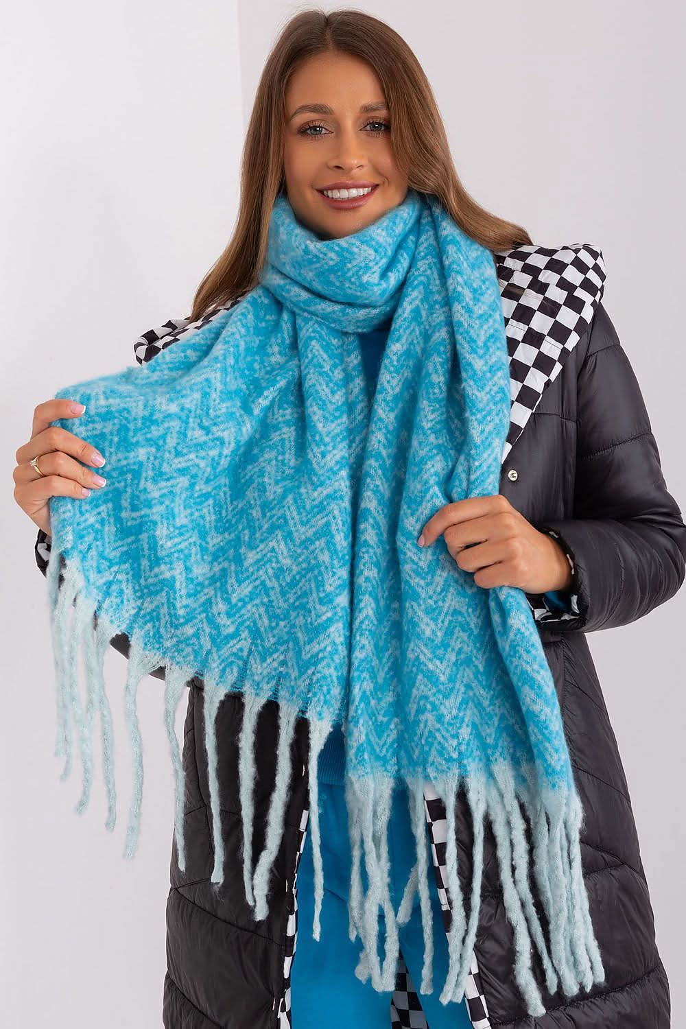 Women Geometric Scarf Tassels Long - ShalayeFashion