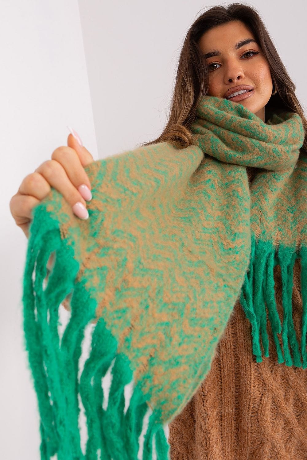 Women Geometric Scarf Tassels Long - ShalayeFashion