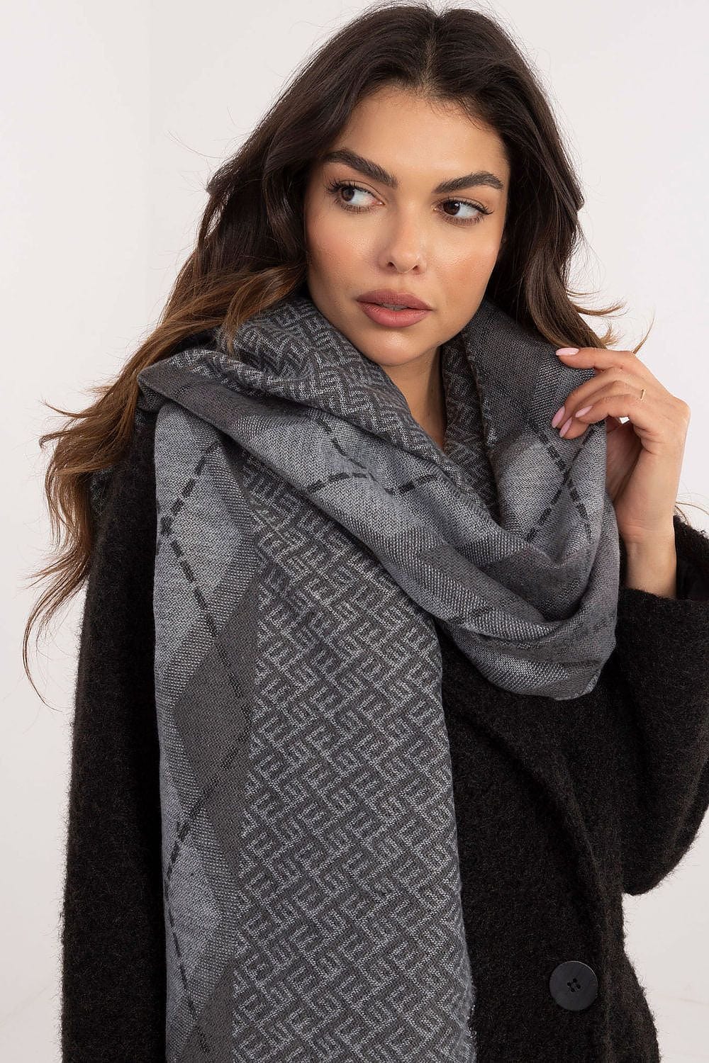 Women Geometric Scarf Viscose Large - ShalayeFashion