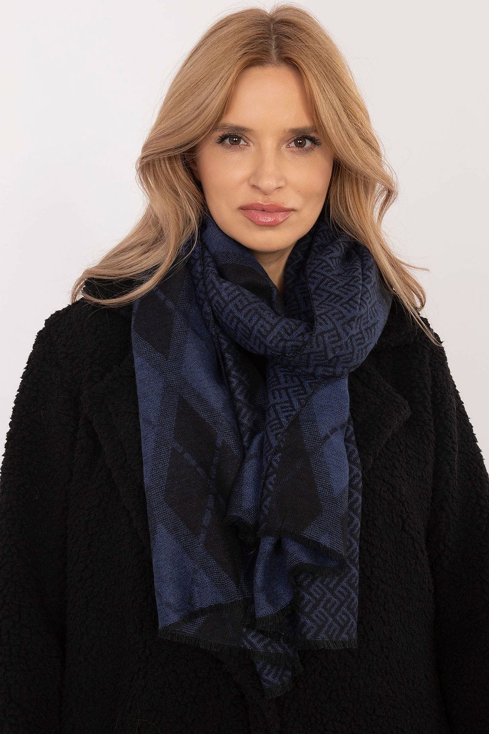 Women Geometric Scarf Viscose Large - ShalayeFashion