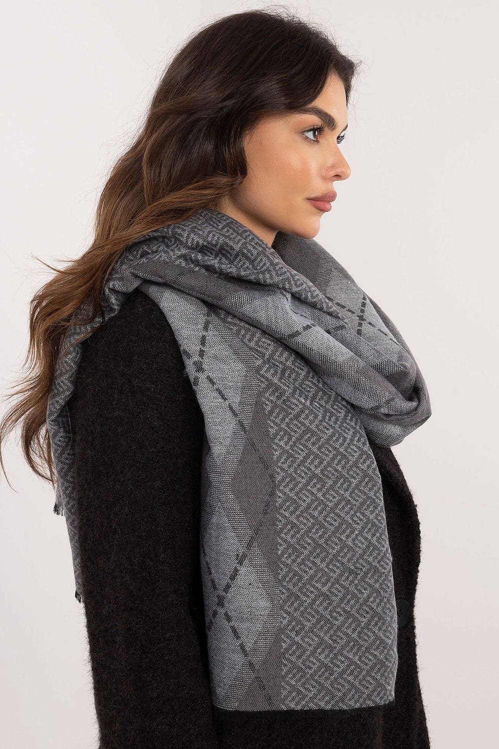 Women Geometric Scarf Viscose Large - ShalayeFashion
