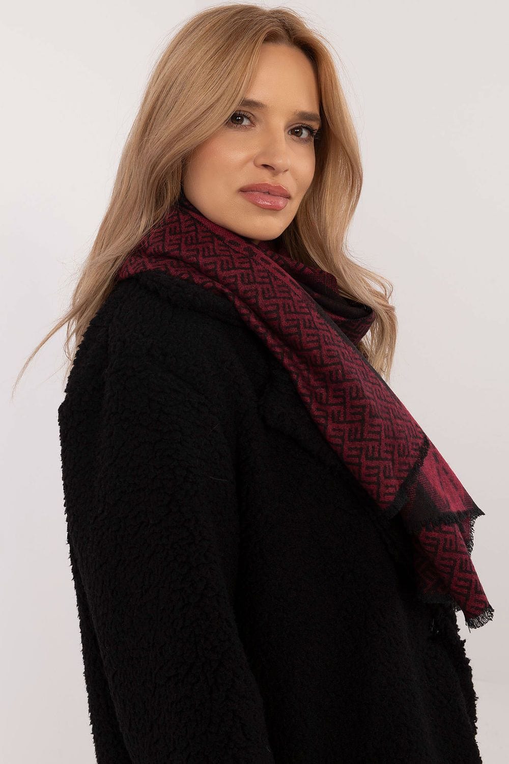 Women Geometric Scarf Viscose Large - ShalayeFashion