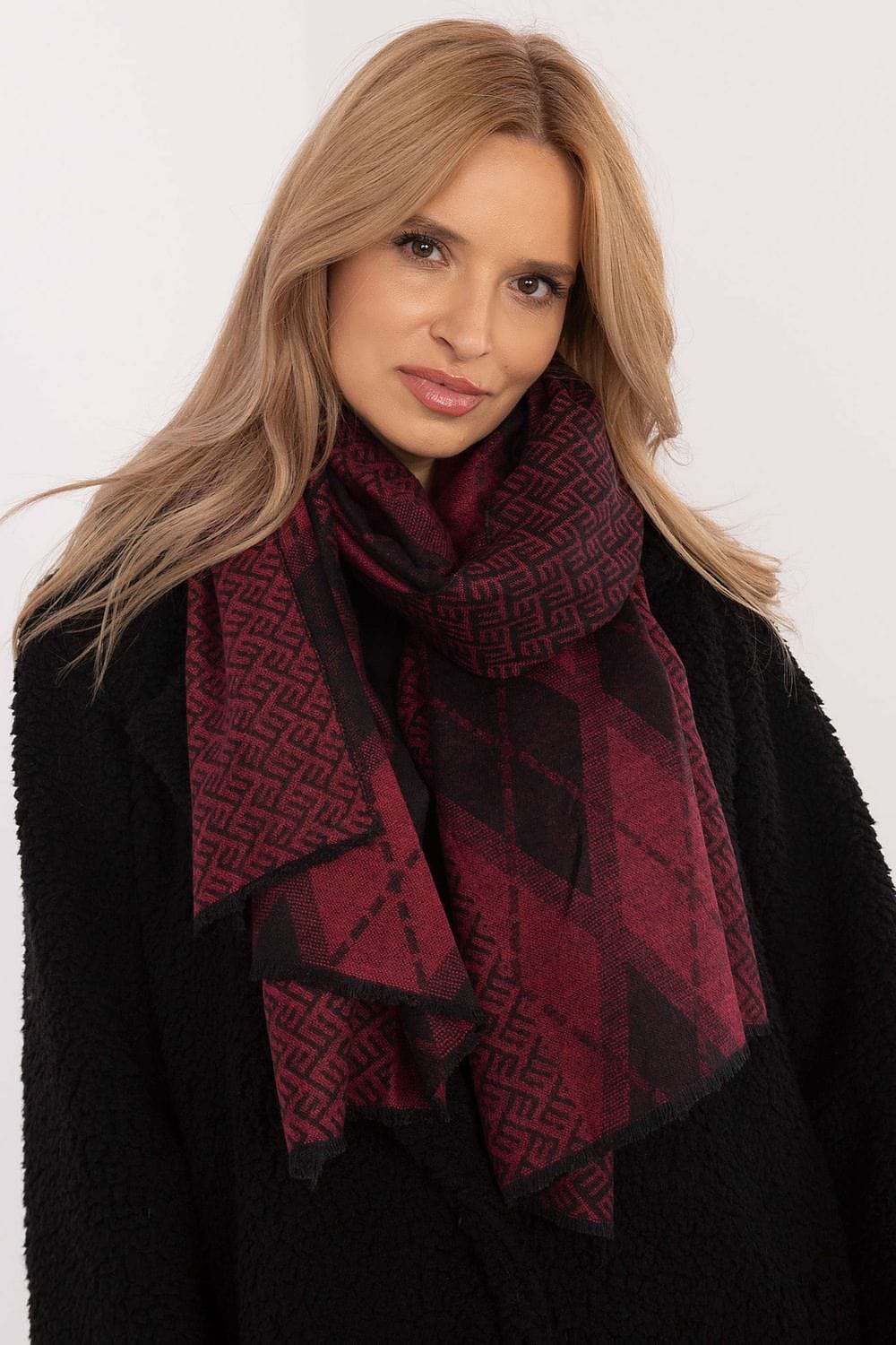 Women Geometric Scarf Viscose Large - ShalayeFashion